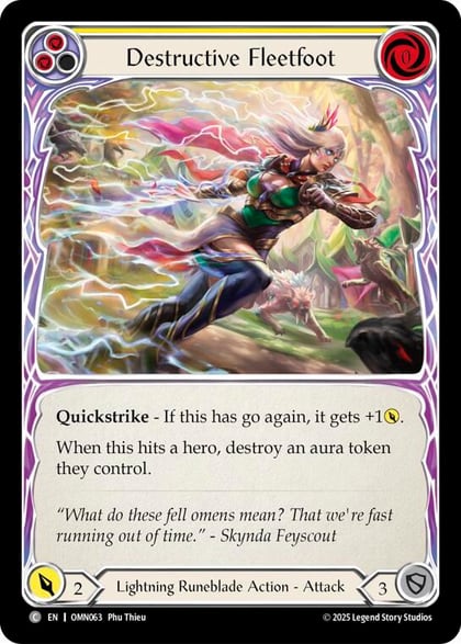 Destructive Fleetfoot (Yellow), Omens of the Third Age OMN063