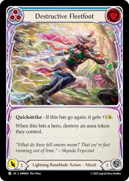 Destructive Fleetfoot (Blue), Omens of the Third Age OMN064