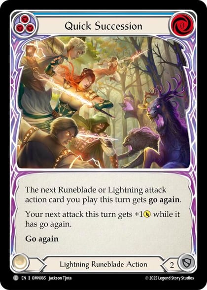Quick Succession (Blue), Omens of the Third Age OMN085