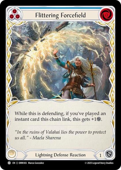 Flittering Forcefield (Blue), Omens of the Third Age OMN183