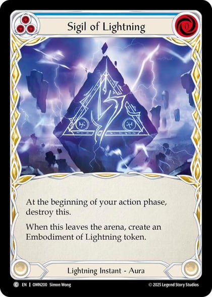 Sigil Of Lightning (Blue), Omens of the Third Age OMN200