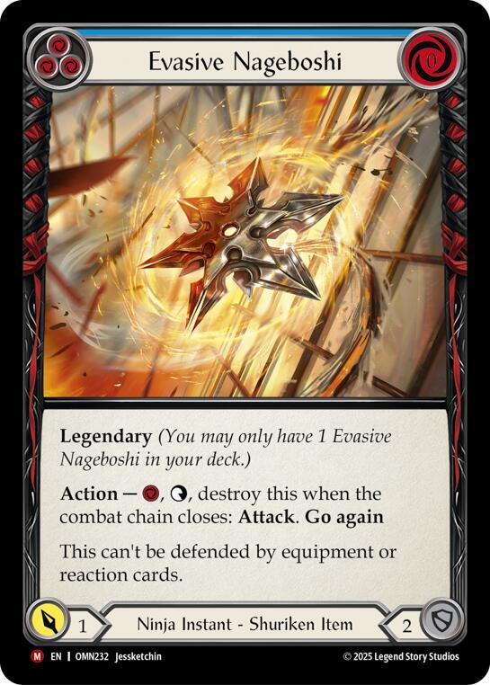 Evasive Nageboshi (Blue), Omens of the Third Age OMN232