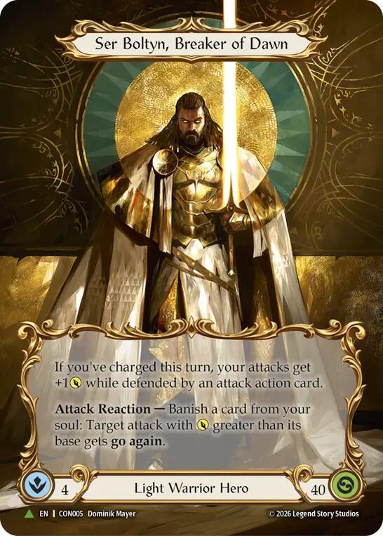 Ser Boltyn, Breaker of Dawn (Marvel) - CON005, Flesh and Blood: Promo Cards CON005