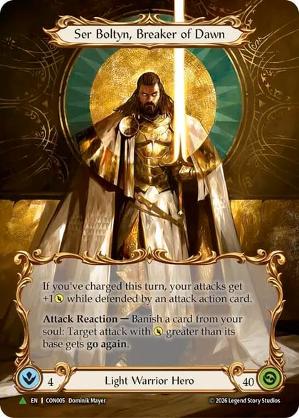 Ser Boltyn, Breaker of Dawn (Marvel) - CON005, Flesh and Blood: Promo Cards CON005