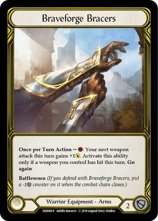 Braveforge Bracers (Golden) - FAB006, Flesh and Blood: Promo Cards FAB006