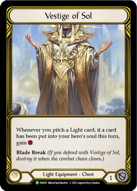 Vestige of Sol (Golden) - FAB017, Flesh and Blood: Promo Cards FAB017