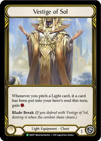 Vestige of Sol (Golden) - FAB017, Flesh and Blood: Promo Cards FAB017