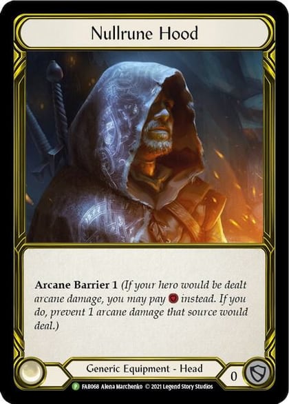 Nullrune Hood (Golden) - FAB068, Flesh and Blood: Promo Cards FAB068