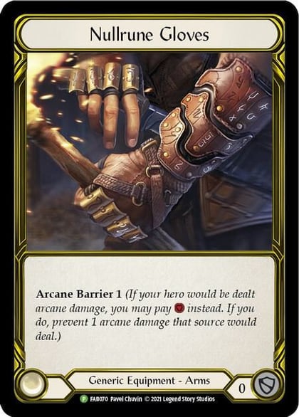 Nullrune Gloves (Golden) - FAB070, Flesh and Blood: Promo Cards FAB070