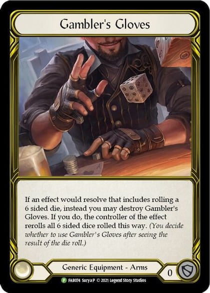 Gambler's Gloves (Golden) - FAB074, Flesh and Blood: Promo Cards FAB074