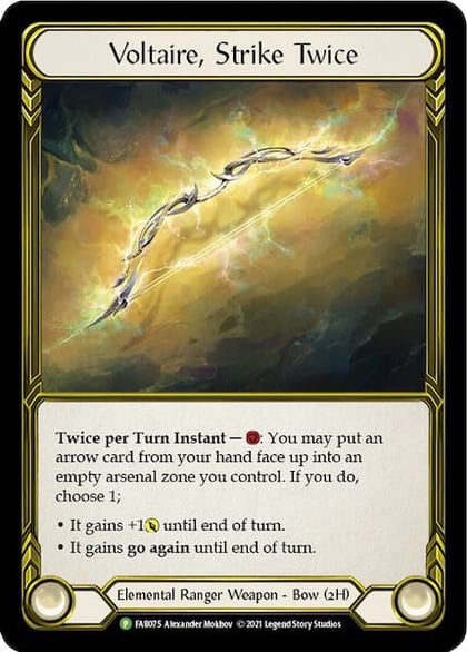 Voltaire, Strike Twice (Golden) - FAB075, Flesh and Blood: Promo Cards FAB075