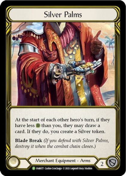 Silver Palms (Golden) - FAB077, Flesh and Blood: Promo Cards FAB077