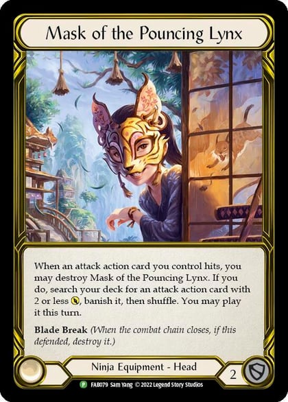 Mask of the Pouncing Lynx (Golden) - FAB079, Flesh and Blood: Promo Cards FAB079
