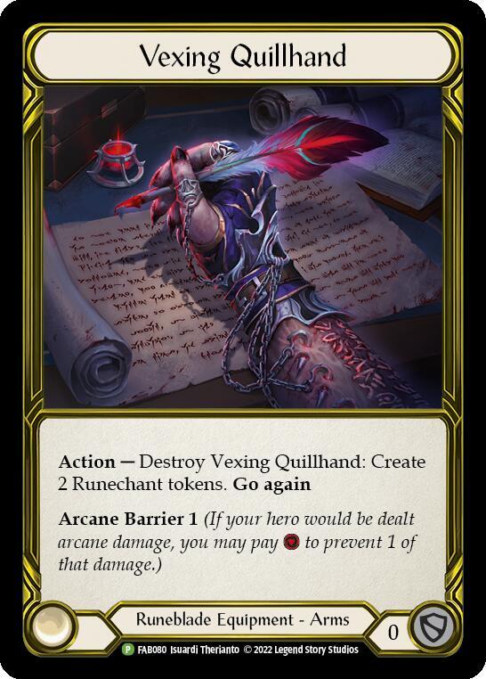 Vexing Quillhand (Golden) - FAB080, Flesh and Blood: Promo Cards FAB080