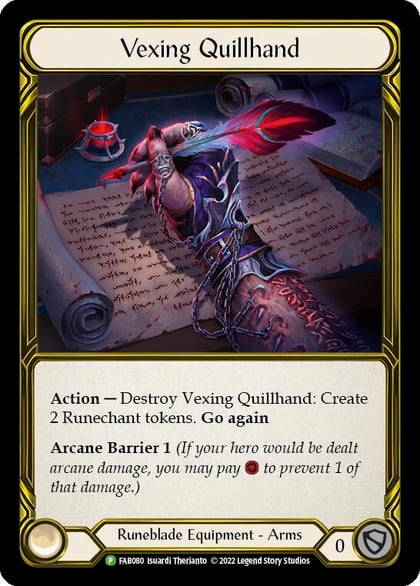 Vexing Quillhand (Golden) - FAB080, Flesh and Blood: Promo Cards FAB080