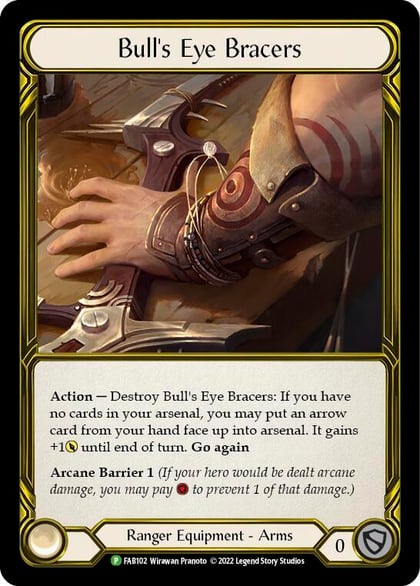 Bull's Eye Bracers (Golden) - FAB102, Flesh and Blood: Promo Cards FAB102