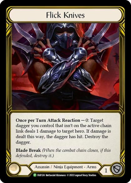 Flick Knives (Golden) - FAB124, Flesh and Blood: Promo Cards FAB124