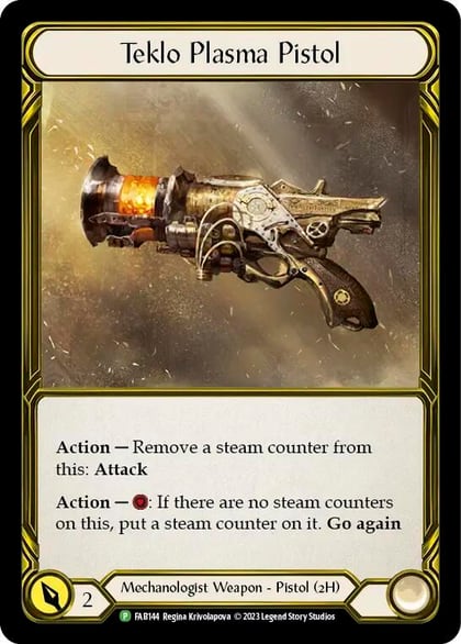 Teklo Plasma Pistol (Golden) - FAB144, Flesh and Blood: Promo Cards FAB144