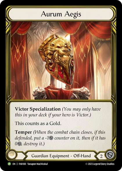 Aurum Aegis (Golden) - FAB180, Flesh and Blood: Promo Cards FAB180