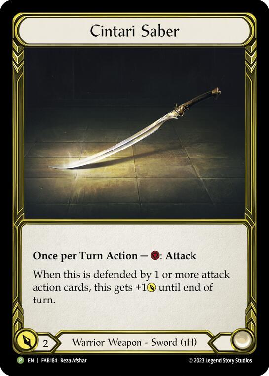 Cintari Saber (Left) (Golden) - FAB184, Flesh and Blood: Promo Cards FAB184