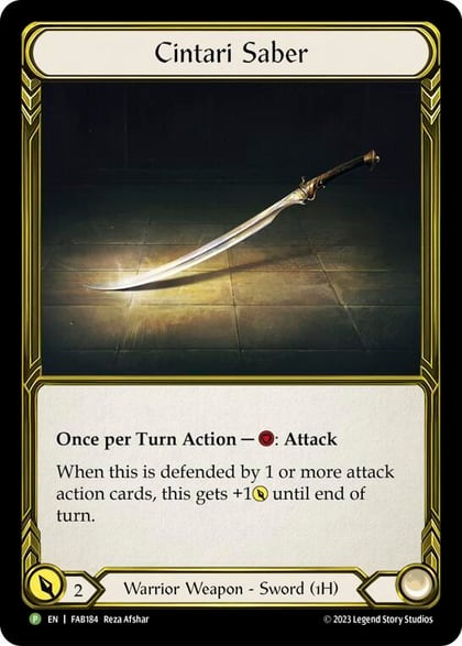 Cintari Saber (Left) (Golden) - FAB184, Flesh and Blood: Promo Cards FAB184