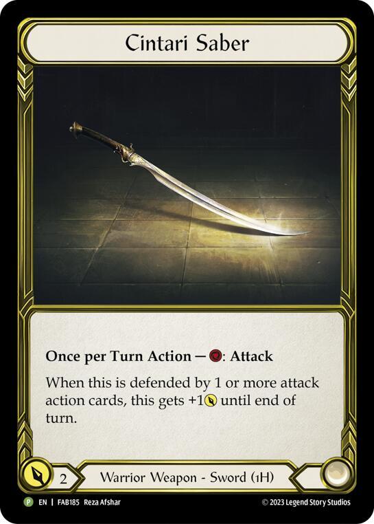 Cintari Saber (Right) (Golden) - FAB185, Flesh and Blood: Promo Cards FAB185