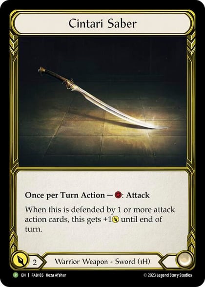 Cintari Saber (Right) (Golden) - FAB185, Flesh and Blood: Promo Cards FAB185