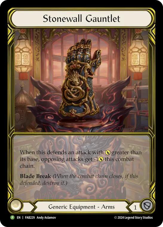 Stonewall Gauntlet (Golden) - FAB229, Flesh and Blood: Promo Cards FAB229
