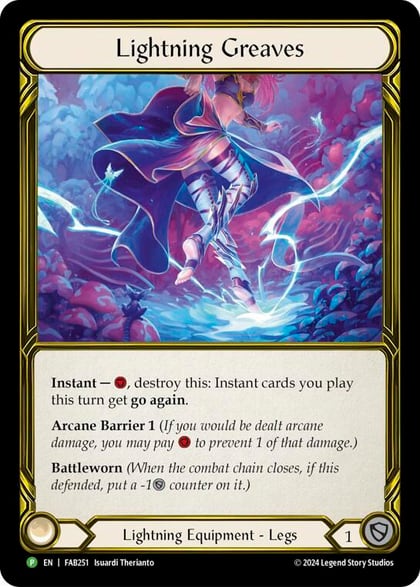 Lightning Greaves (Golden) - FAB251, Flesh and Blood: Promo Cards FAB251