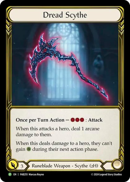 Dread Scythe (Golden) - FAB255, Flesh and Blood: Promo Cards FAB255