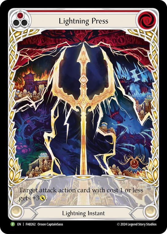 Lightning Press (Red) (Extended Art) - FAB262, Flesh and Blood: Promo Cards FAB262