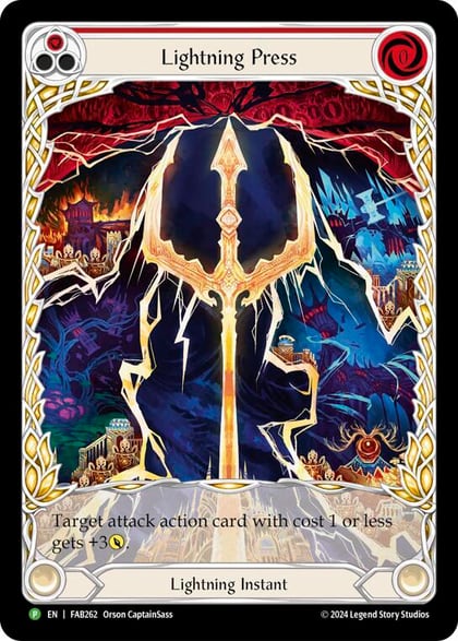 Lightning Press (Red) (Extended Art) - FAB262, Flesh and Blood: Promo Cards FAB262