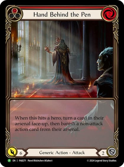 Hand Behind the Pen (Extended Art) - FAB271, Flesh and Blood: Promo Cards FAB271