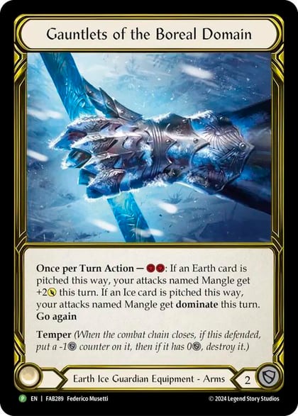 Gauntlets of the Boreal Domain (Golden) - FAB289, Flesh and Blood: Promo Cards FAB289