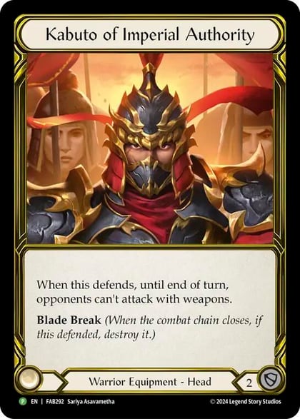 Kabuto of Imperial Authority (Golden) - FAB292, Flesh and Blood: Promo Cards FAB292