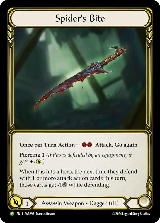Spider's Bite (Left) (Golden) - FAB296, Flesh and Blood: Promo Cards FAB296