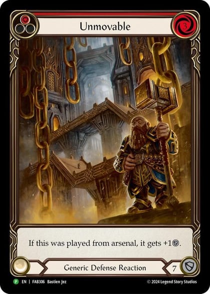 Unmovable (Red) (Extended Art) - FAB306, Flesh and Blood: Promo Cards FAB306
