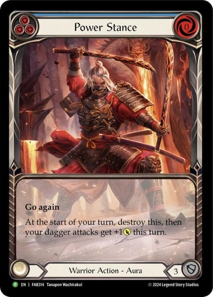 Power Stance (Blue) (Extended Art) - FAB314, Flesh and Blood: Promo Cards FAB314