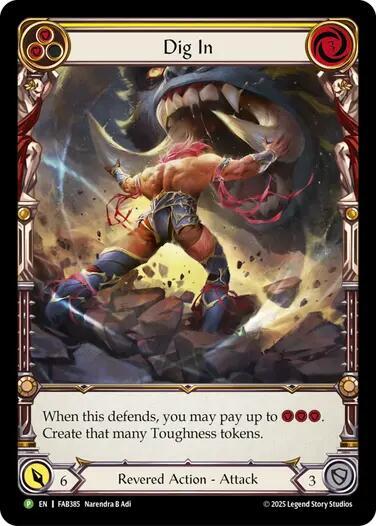 Dig In (Yellow) - FAB385, Flesh and Blood: Promo Cards FAB384