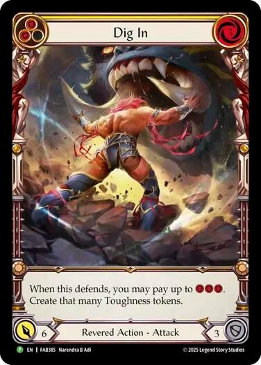 Dig In (Yellow) - FAB385, Flesh and Blood: Promo Cards FAB384