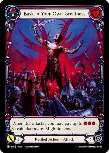 Bask in Your Own Greatness (Red) - FAB387, Flesh and Blood: Promo Cards FAB387