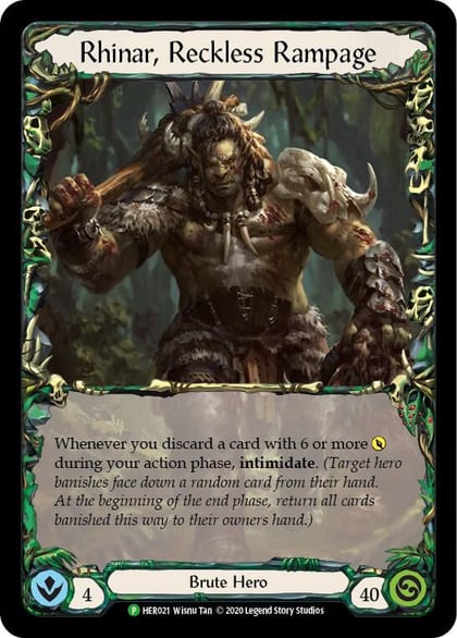 Rhinar, Reckless Rampage (Rainbow) - HER021, Flesh and Blood: Promo Cards HER021
