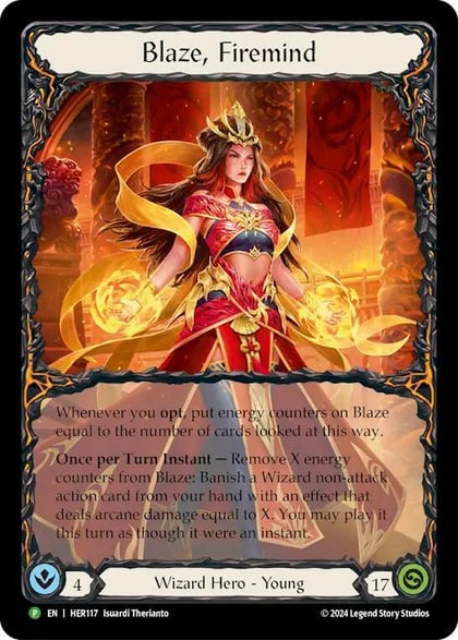 Blaze, Firemind - HER117, Flesh and Blood: Promo Cards HER117