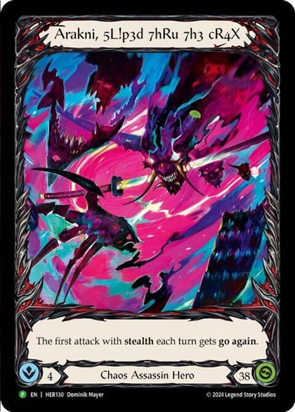 Arakni, 5L!p3d 7hRu 73h cR4X (Extended Art), Flesh and Blood: Promo Cards HER130