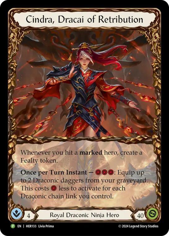 Cindra, Dracai of Retribution - HER133, Flesh and Blood: Promo Cards HER133