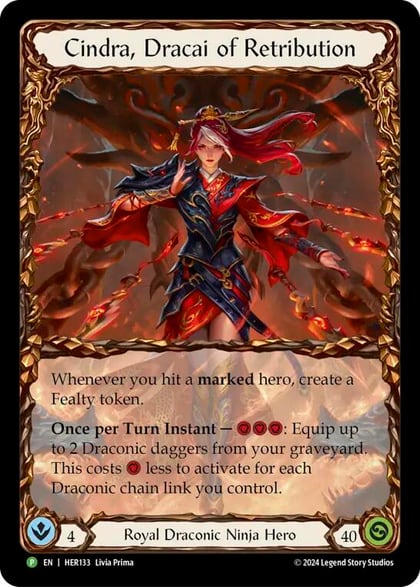 Cindra, Dracai of Retribution - HER133, Flesh and Blood: Promo Cards HER133