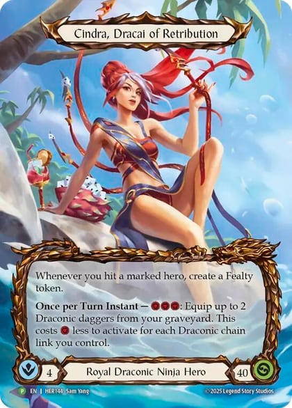 Cindra, Dracai of Retribution - HER144, Flesh and Blood: Promo Cards HER144