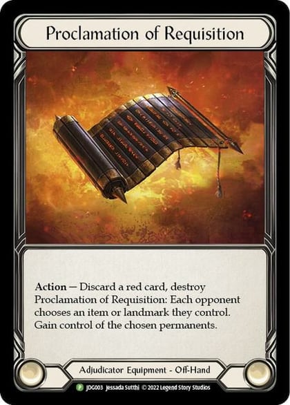 Proclamation of Requisition - JDG003, Flesh and Blood: Promo Cards JDG003