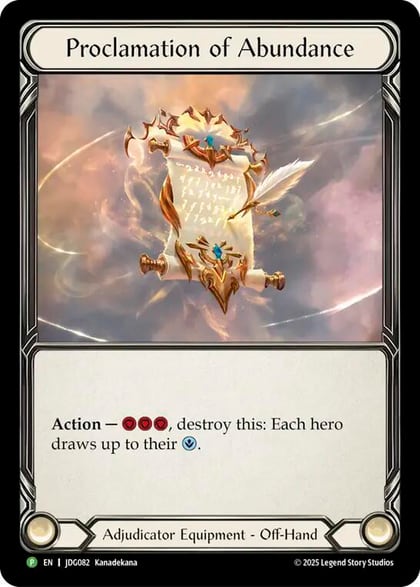 Proclamation of Abundance - JDG082, Flesh and Blood: Promo Cards JDG010