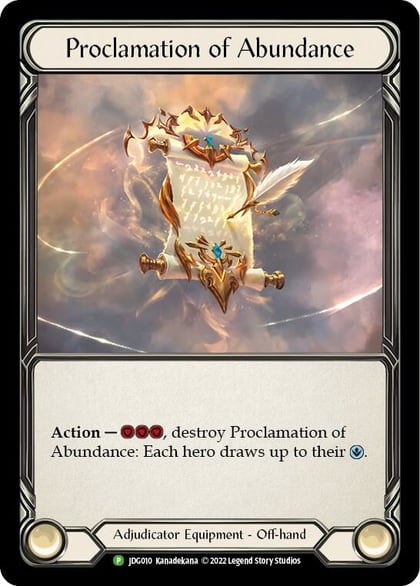 Proclamation of Abundance - JDG010, Flesh and Blood: Promo Cards JDG010
